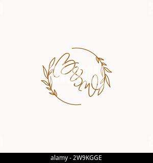 BW wedding initials logo design ideas Stock Vector