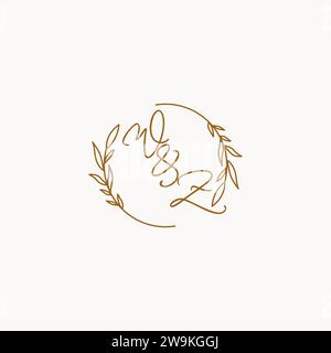 WZ wedding initials logo design ideas Stock Vector