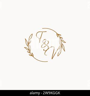 TV wedding initials logo design ideas Stock Vector
