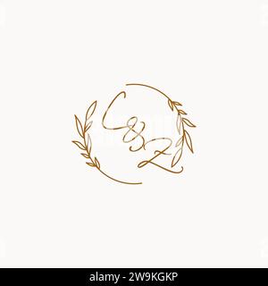 CZ wedding initials logo design ideas Stock Vector