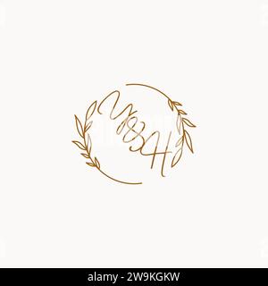 YH wedding initials logo design ideas Stock Vector