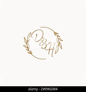DH wedding initials logo design ideas Stock Vector