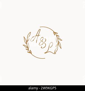 AL wedding initials logo design ideas Stock Vector