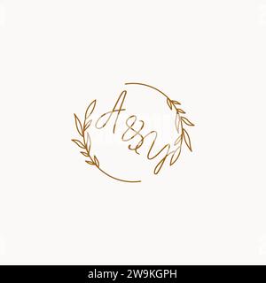 AY wedding initials logo design ideas Stock Vector