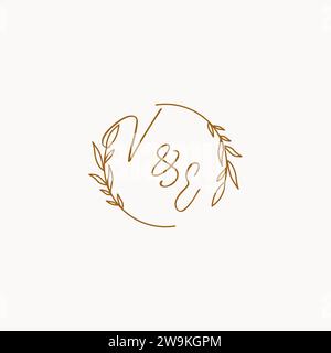 VE wedding initials logo design ideas Stock Vector