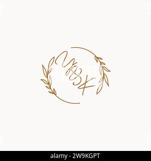 YK wedding initials logo design ideas Stock Vector