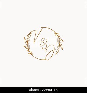 VJ wedding initials logo design ideas Stock Vector