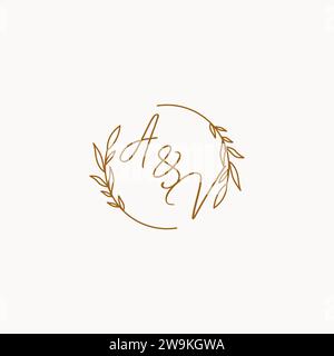 AV wedding initials logo design ideas Stock Vector