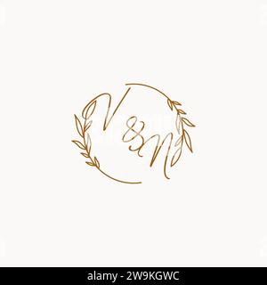 VN wedding initials logo design ideas Stock Vector