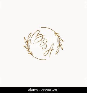 BA wedding initials logo design ideas Stock Vector