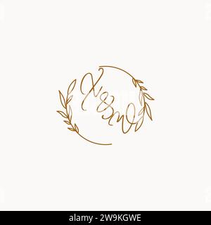XW wedding initials logo design ideas Stock Vector