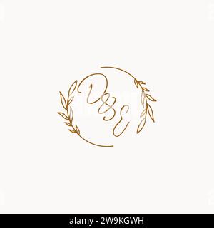 DE wedding initials logo design ideas Stock Vector