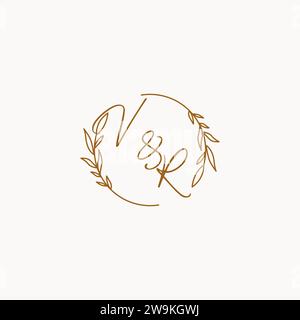VR wedding initials logo design ideas Stock Vector