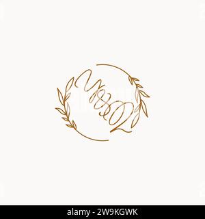 YQ wedding initials logo design ideas Stock Vector