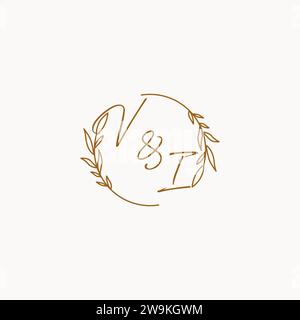 VI wedding initials logo design ideas Stock Vector