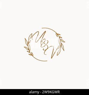 UV wedding initials logo design ideas Stock Vector