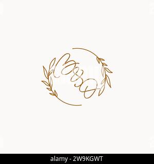 BO wedding initials logo design ideas Stock Vector