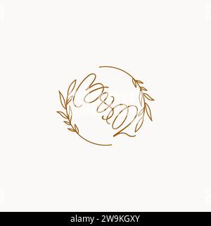 BQ wedding initials logo design ideas Stock Vector