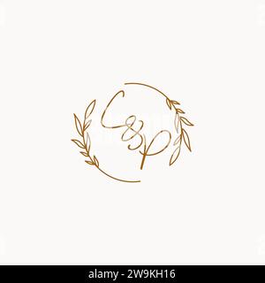 CP wedding initials logo design ideas Stock Vector