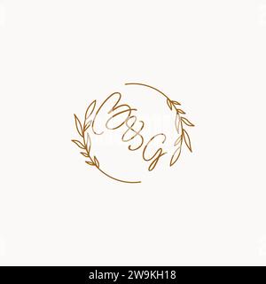 BG wedding initials logo design ideas Stock Vector