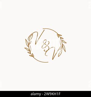VV wedding initials logo design ideas Stock Vector