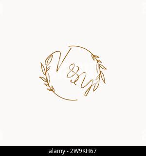 VY wedding initials logo design ideas Stock Vector