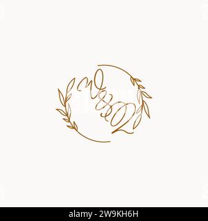 WQ wedding initials logo design ideas Stock Vector