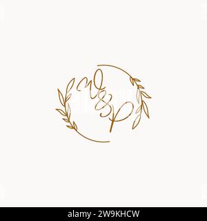 WP wedding initials logo design ideas Stock Vector