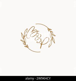 BP wedding initials logo design ideas Stock Vector