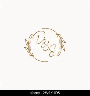 DS wedding initials logo design ideas Stock Vector