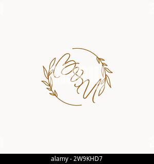 BU wedding initials logo design ideas Stock Vector