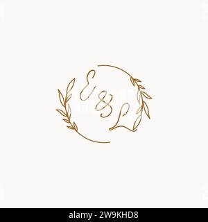 EL wedding initials logo design ideas Stock Vector