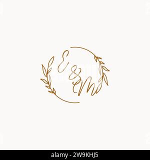 EM wedding initials logo design ideas Stock Vector