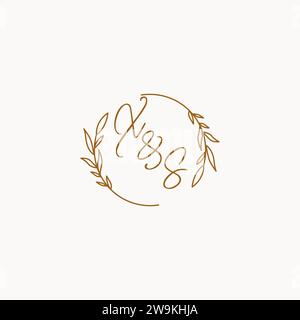 XS wedding initials logo design ideas Stock Vector