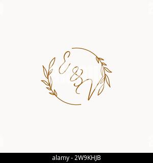 EV wedding initials logo design ideas Stock Vector