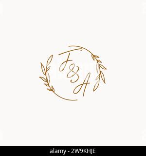 FA wedding initials logo design ideas Stock Vector