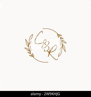 CR wedding initials logo design ideas Stock Vector