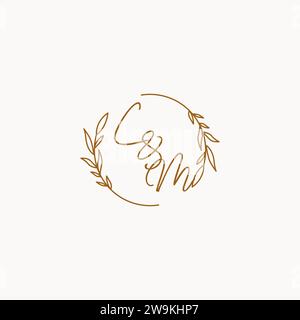 CM wedding initials logo design ideas Stock Vector