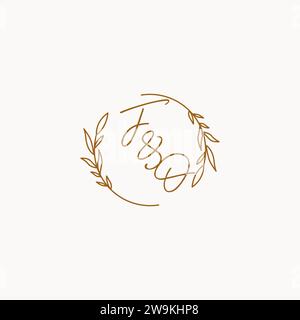 FO wedding initials logo design ideas Stock Vector