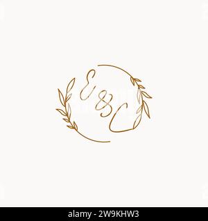 EC wedding initials logo design ideas Stock Vector