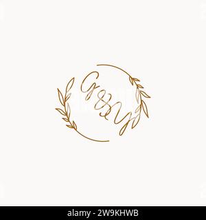 GY wedding initials logo design ideas Stock Vector