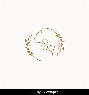 CT wedding initials logo design ideas Stock Vector