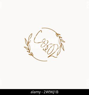 CQ wedding initials logo design ideas Stock Vector