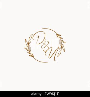 DU wedding initials logo design ideas Stock Vector