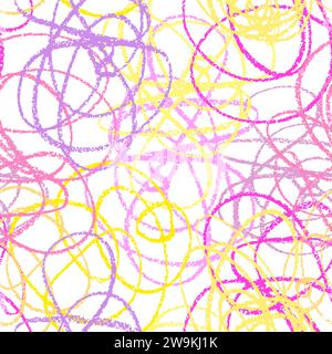 Hand drawn line seamless pattern. Doodle design element. Stock Vector