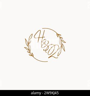 HQ wedding initials logo design ideas Stock Vector