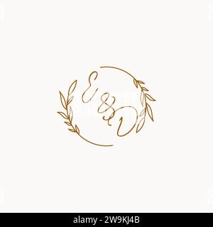 ED wedding initials logo design ideas Stock Vector