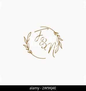 FN wedding initials logo design ideas Stock Vector