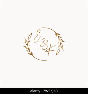EK wedding initials logo design ideas Stock Vector