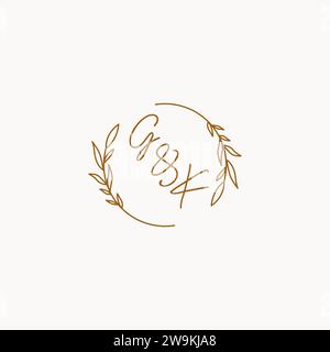 GK wedding initials logo design ideas Stock Vector